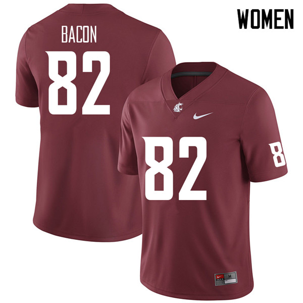 Women #82 Lucas Bacon Washington State Cougars College Football Jerseys Sale-Crimson